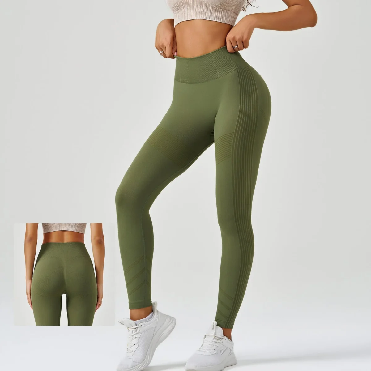 Women's Seamless Knitted Tight High Waist Sports Fitness Pants - Image 5