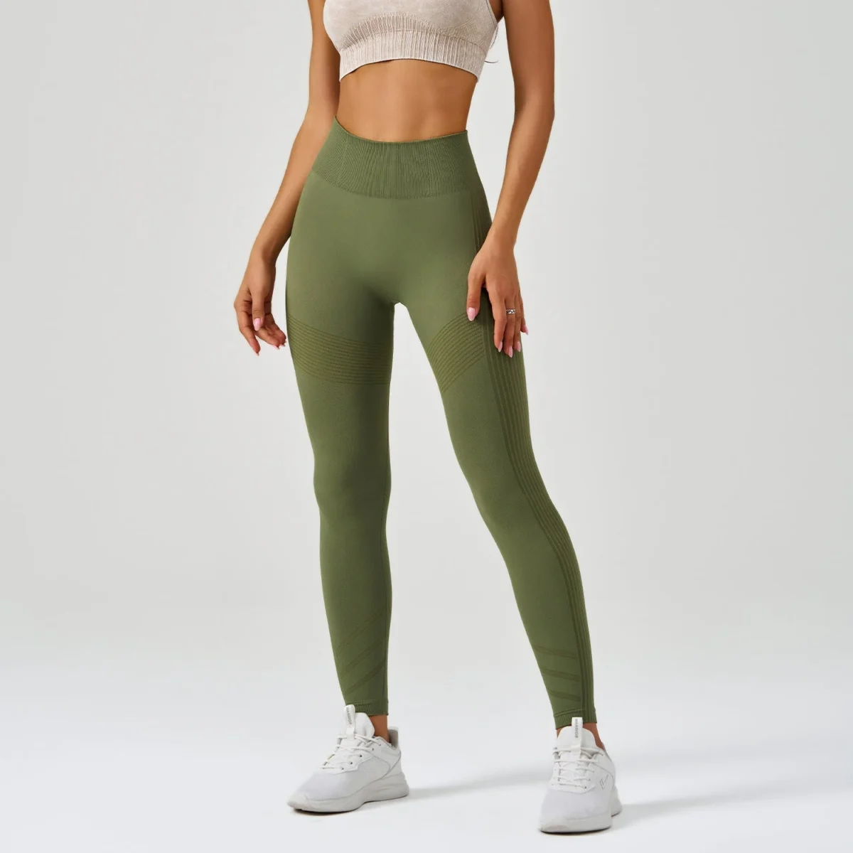 Women's Seamless Knitted Tight High Waist Sports Fitness Pants - Image 3