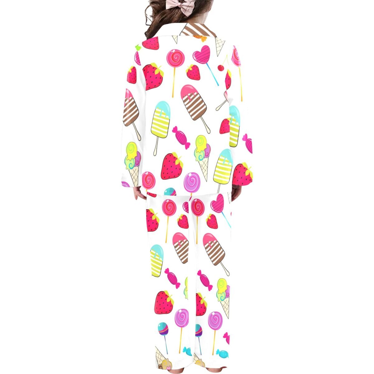 Little Girls' V-Neck Long Pajama Set (Sets 02) - Image 4