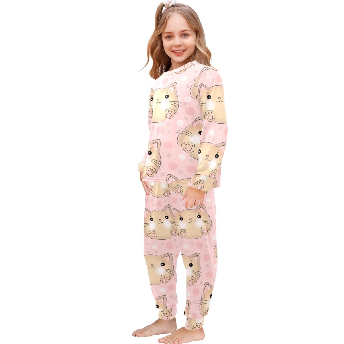 Little Girls' Crew Neck Long Pajama Set (Sets 18) - Image 4