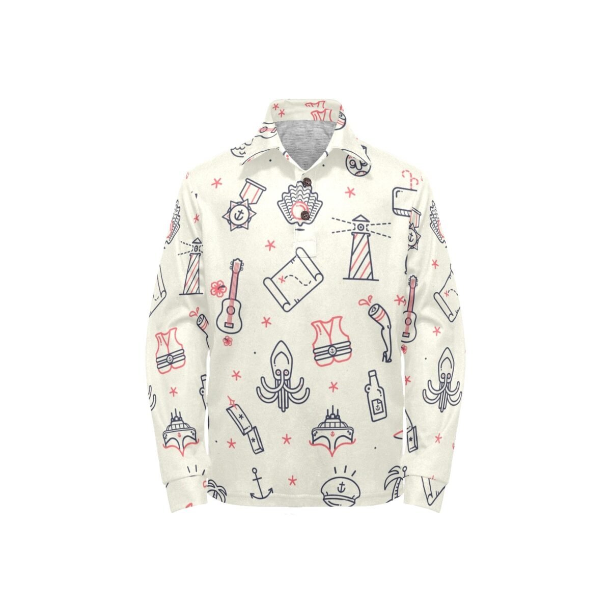 Big Girls' Long Sleeve Polo Shirt T73 - Image 3