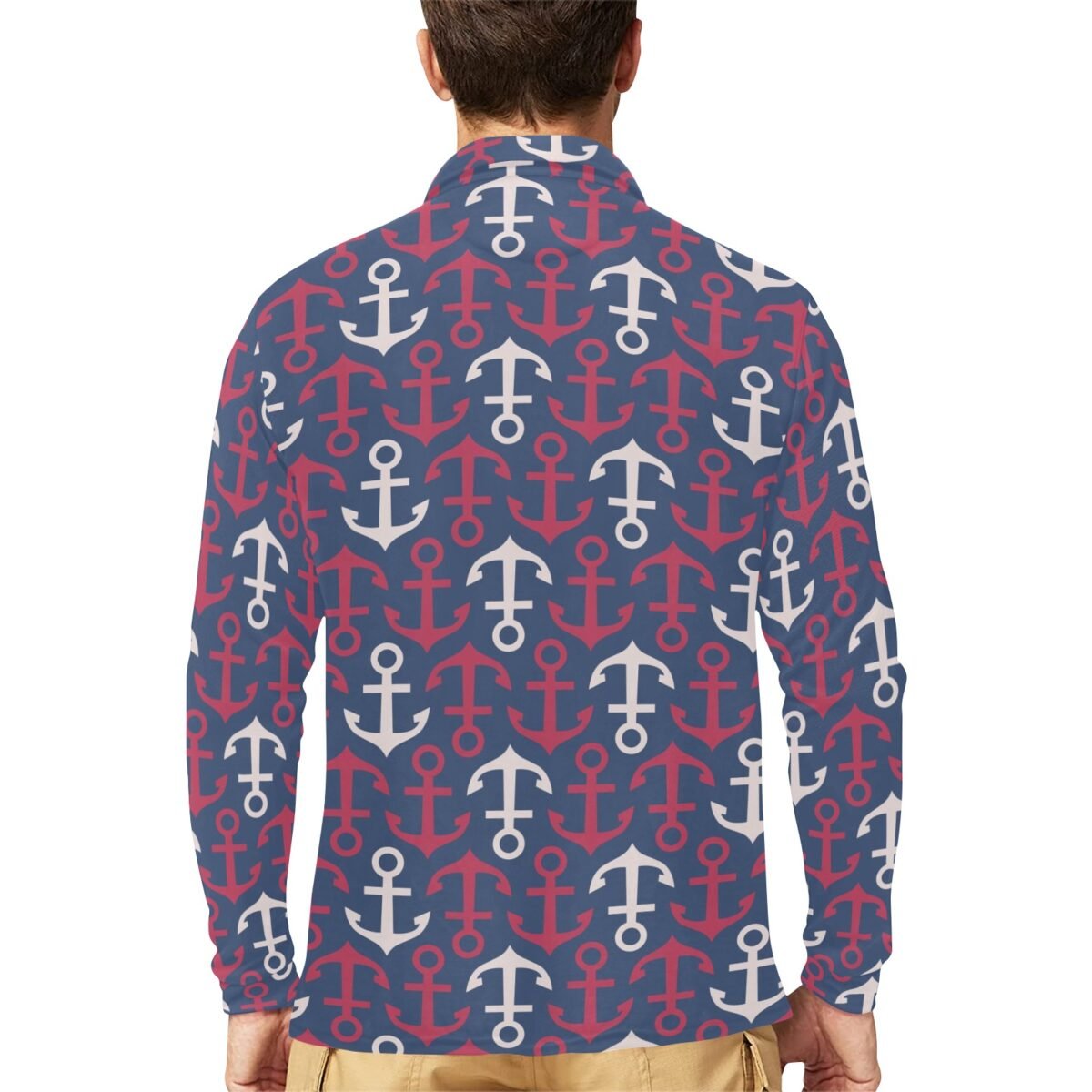 Men's Long Sleeve Polo Shirt (T73) - Image 4