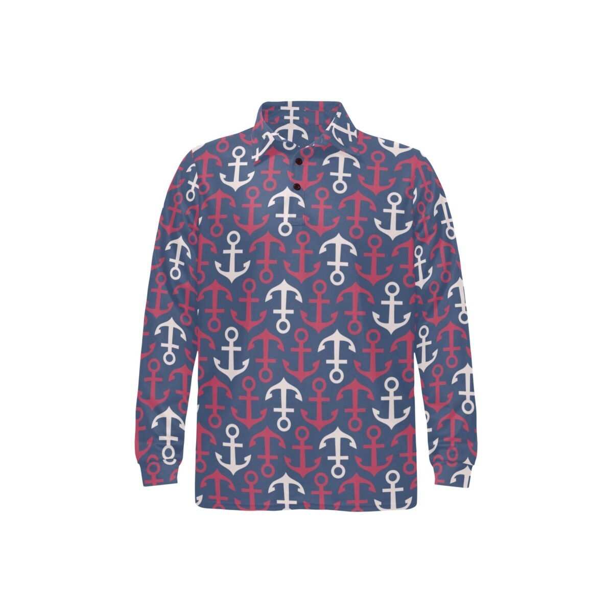 Men's Long Sleeve Polo Shirt (T73) - Image 2