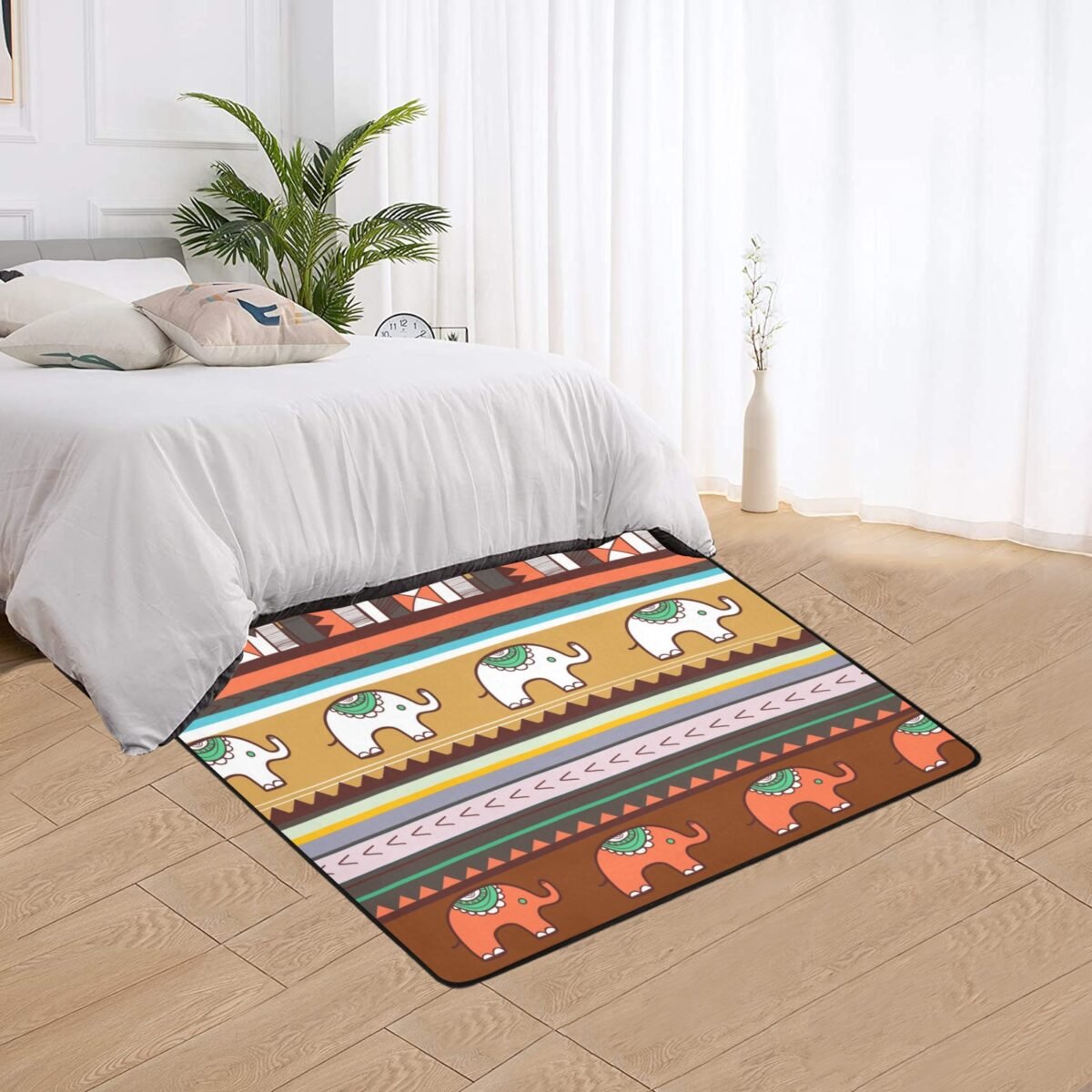 Area Rug with Black Binding 5'3''x4' - Image 1