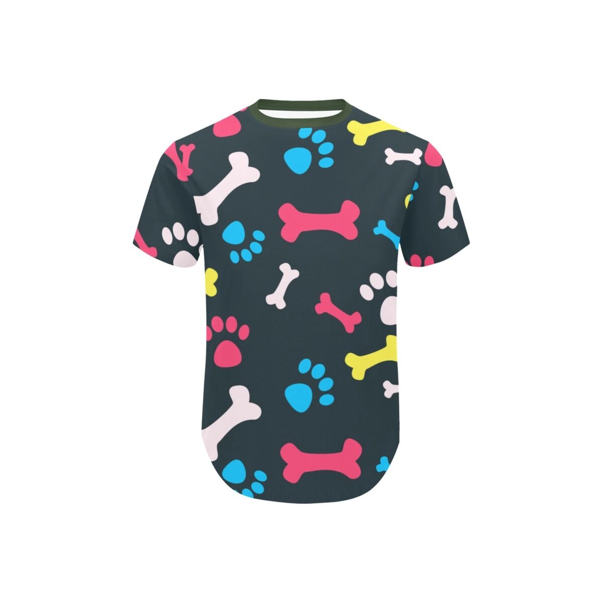 Men's All Over Print Curved Hem T-Shirt (T76) - Image 3