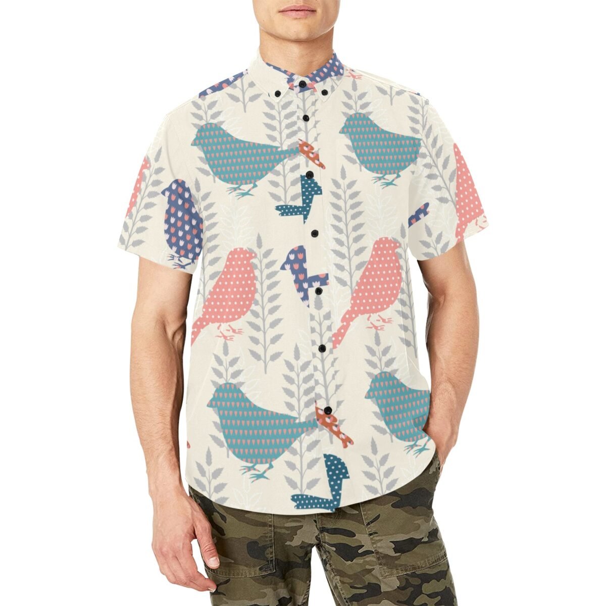 Men's AOP Short Sleeve Shirt with Chest Pocket (T53) - Image 1