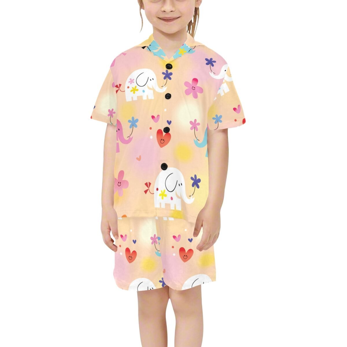 Little Girls' V-Neck Short Pajama Set (Sets 11) - Image 1