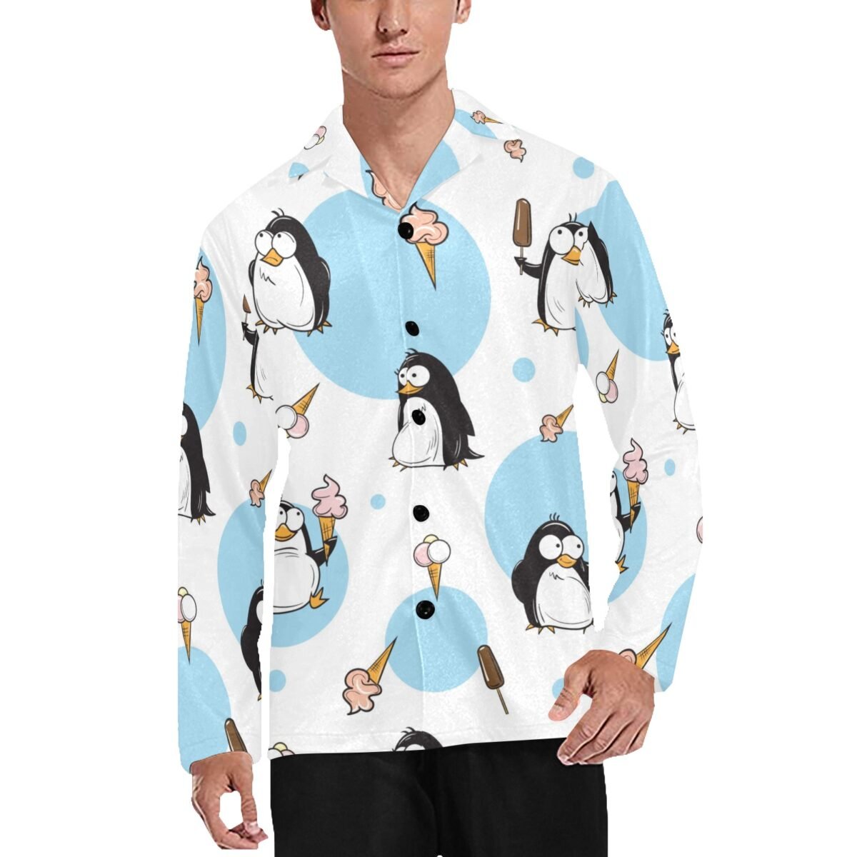 Men's V-Neck Long Pajama Set (Sets 02) - Image 5