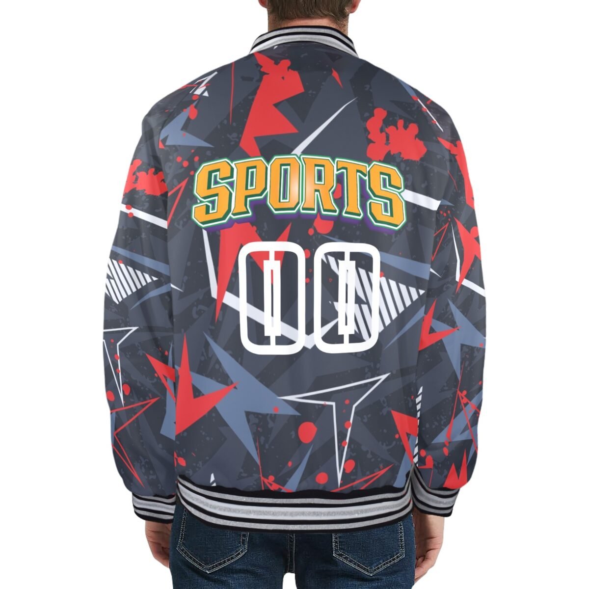 New Men's Striped Trim Bomber Jacket - Image 3