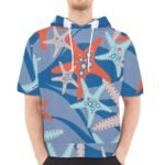 Men's Short Sleeve Fleece Hoodie (H54)