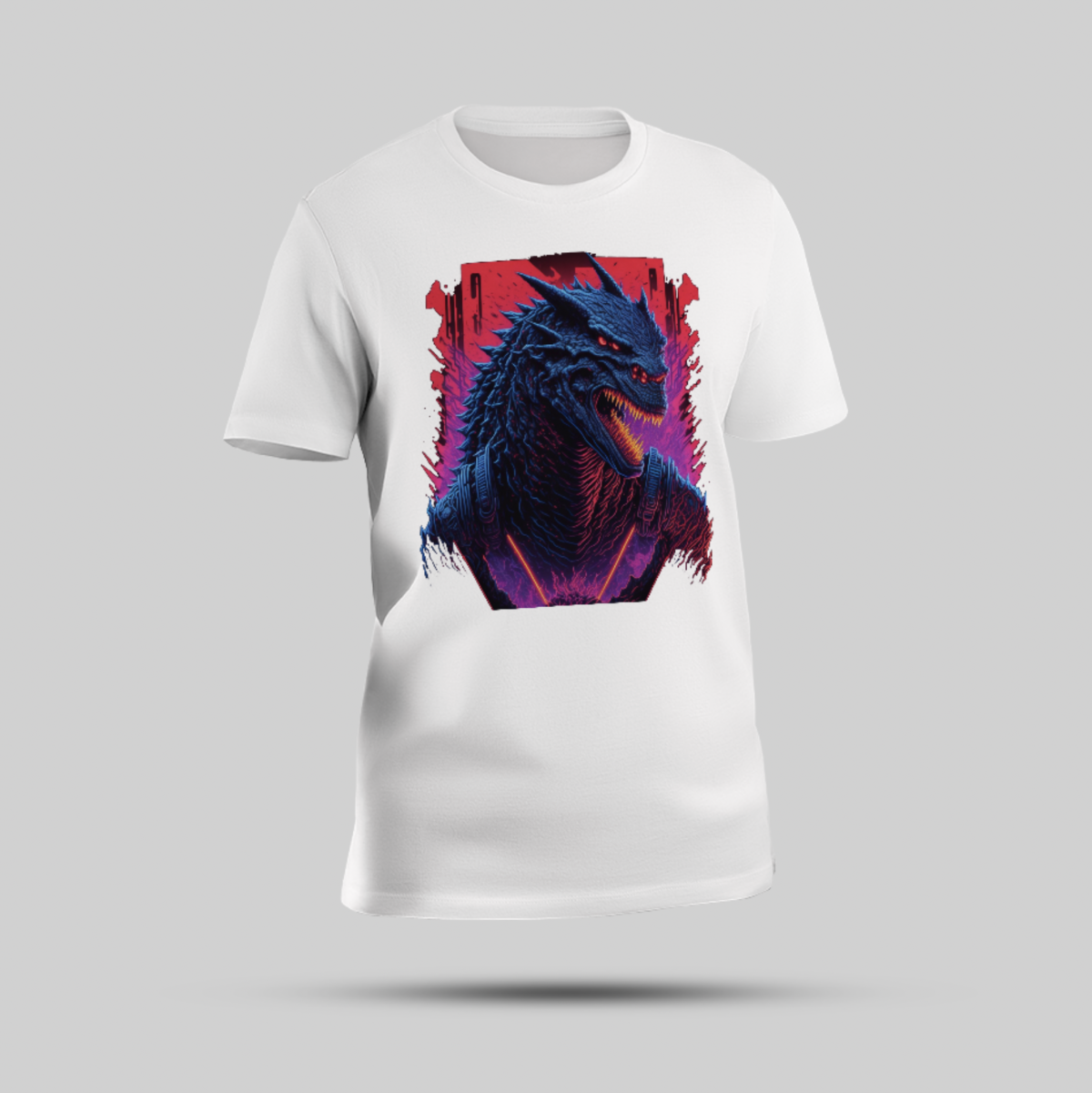 Sky Blue Round Neck T-shirt with Bold "Big Blue Dragon Head" Print - Image 1