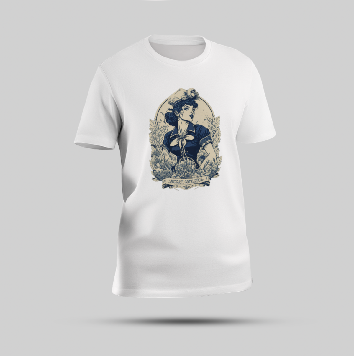 Bold "Female Soldier" Graphic White Round Neck T-Shirt for Women - Image 1