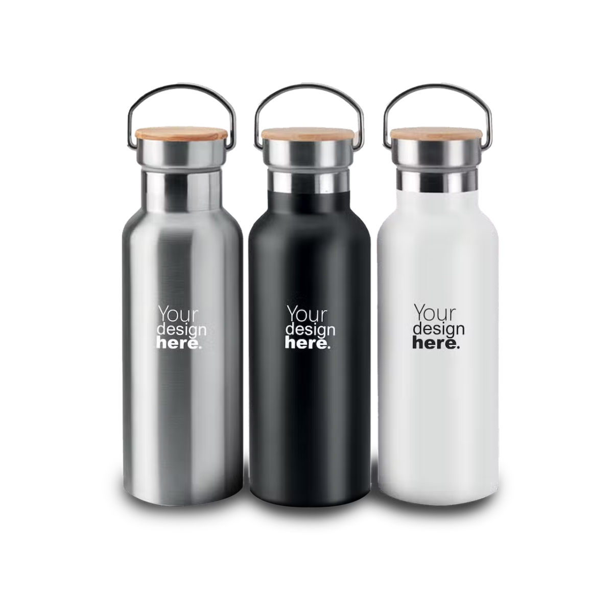 Eco-Friendly Stainless Steel Flask with Bamboo Lid - Image 1