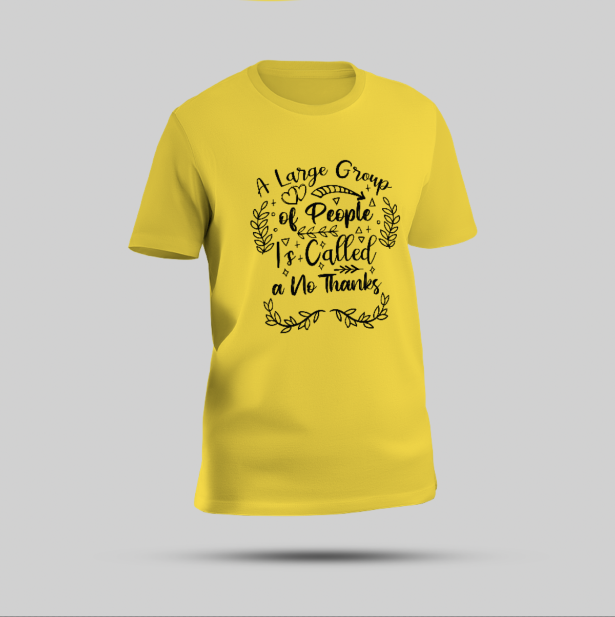 "No Thanks" Bold Graphic Multicolor Round Neck T-Shirt - Image 5