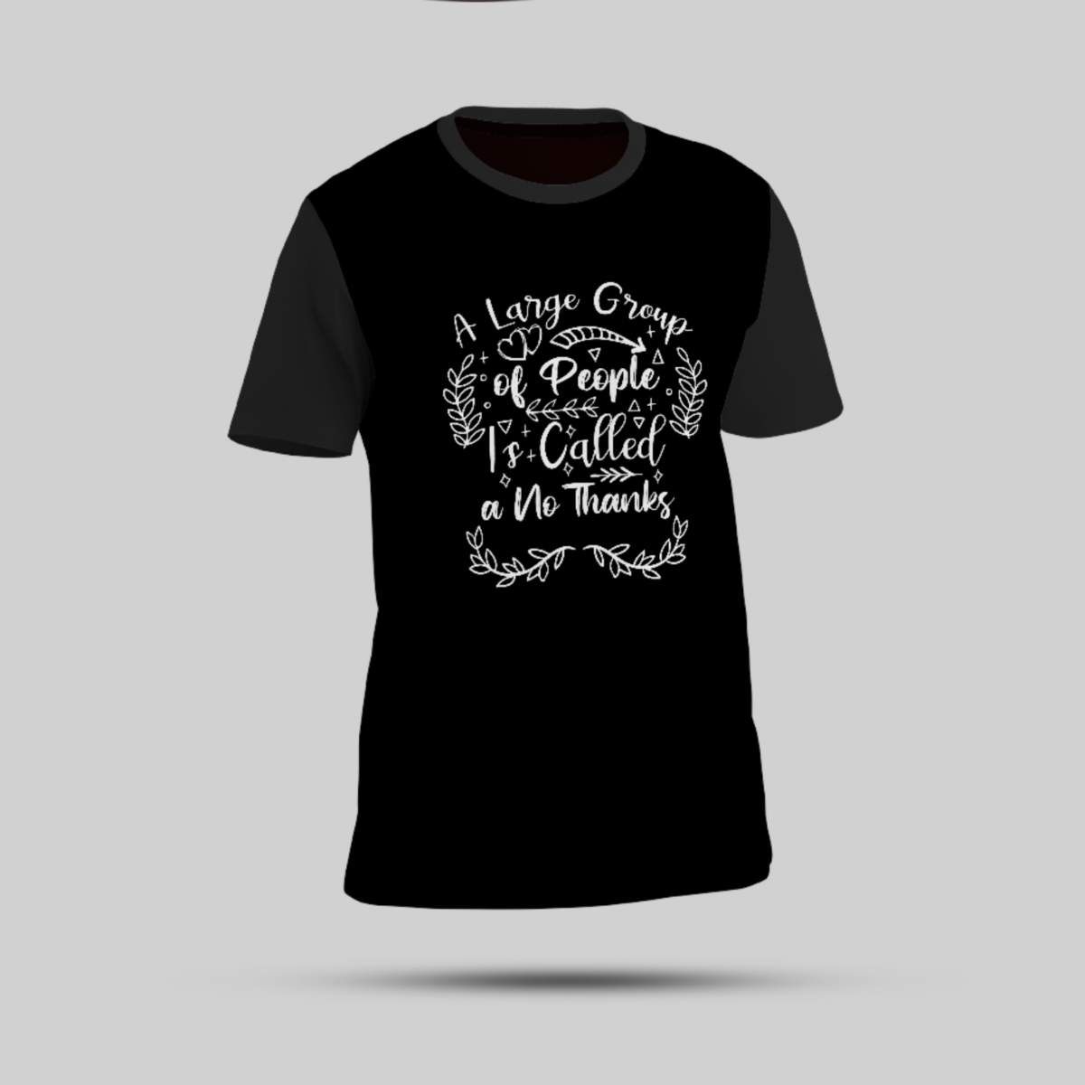 "No Thanks" Bold Graphic Multicolor Round Neck T-Shirt - Image 3