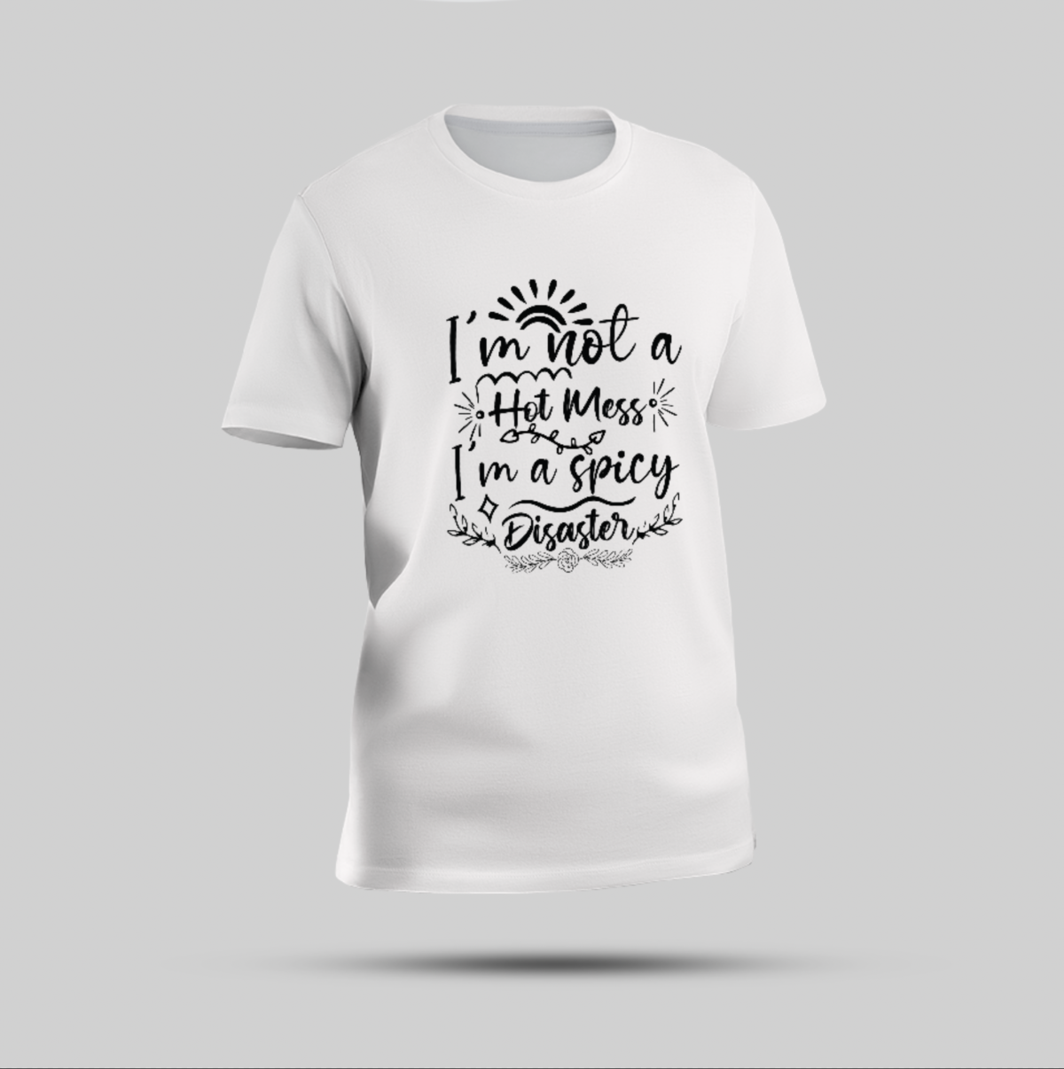 Spicy Disaster Multicolour Round Neck T-shirt – Bold Statement Tee - Image 2