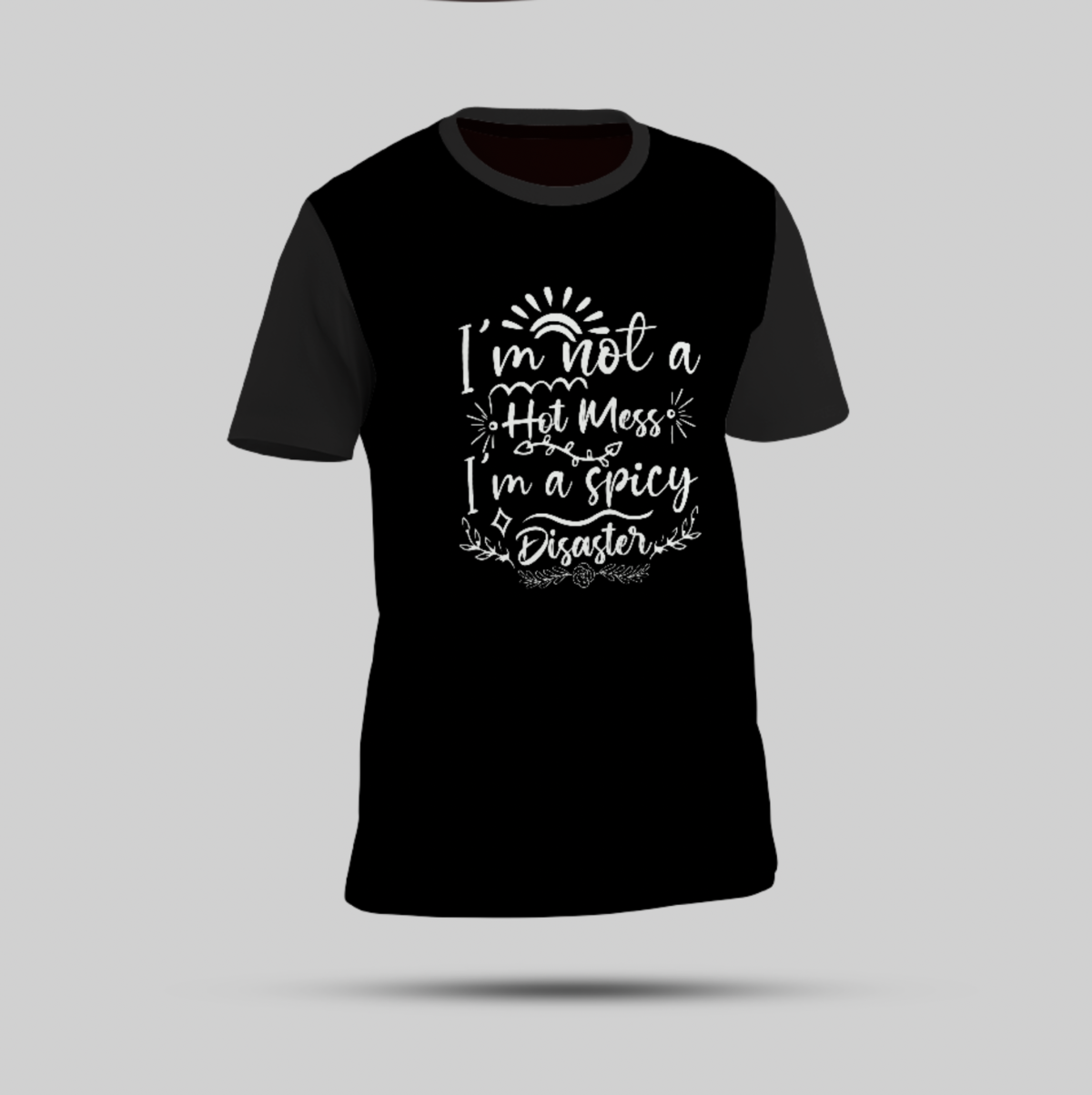 Spicy Disaster Multicolour Round Neck T-shirt – Bold Statement Tee - Image 1